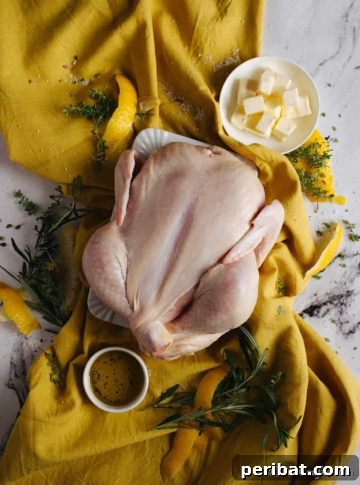 Golden Rosemary Roasted Chicken 7 Ingredients for making a roasted rosemary chicken recipe