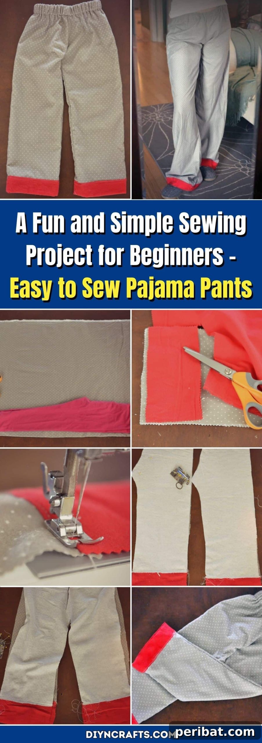 Effortless Pajama Pants: Your Beginner's Sewing Project 2 Great DIY Project for Beginners – Easy to Sew Pajama Pants pinterest image