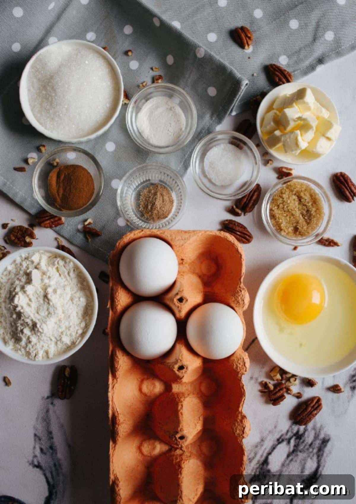 Sweet Surprise Sock It To Me Cake 6 Ingredients for sock it to me cake laying on a white counter