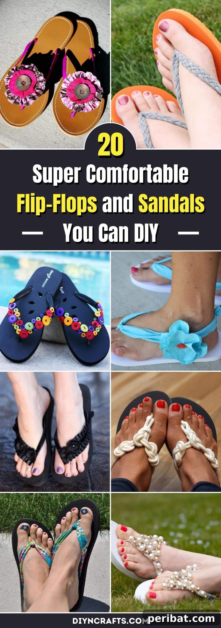 15 Super Comfortable Flip-Flops and Sandals You Can DIY pinterest image