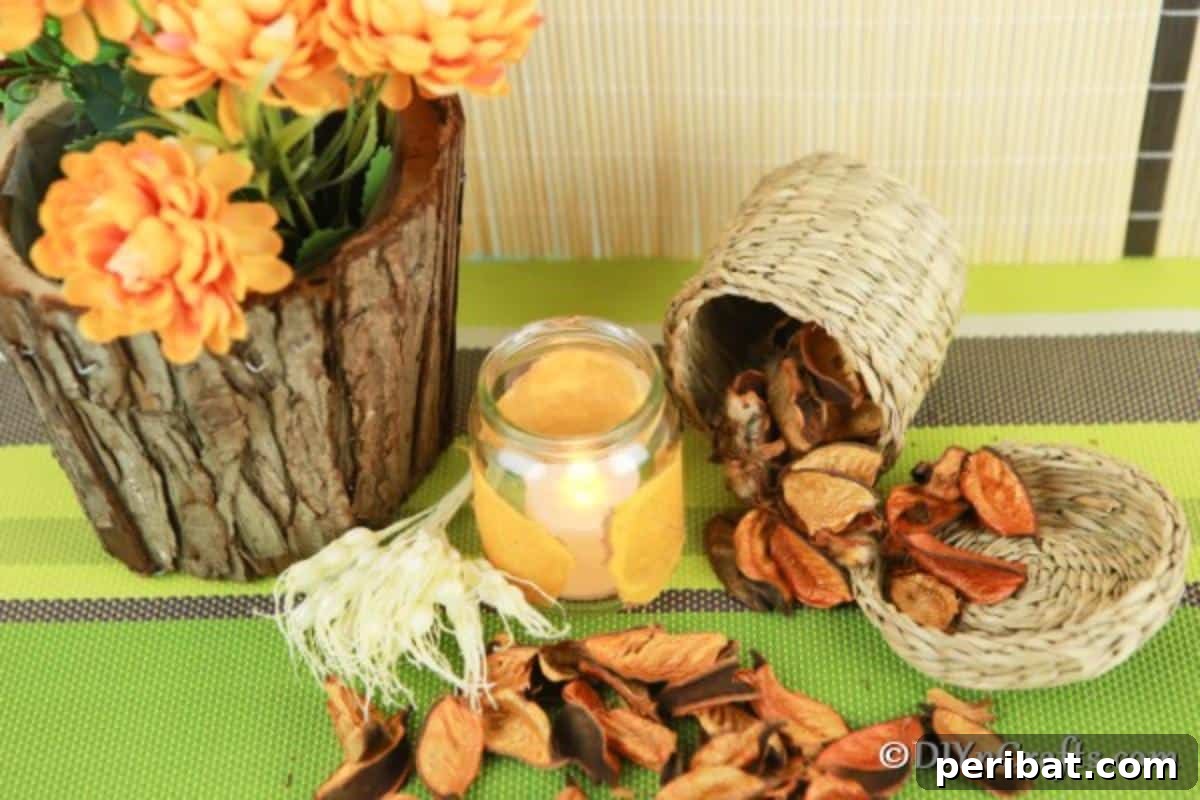 A fall-themed display on green cloth with a glass jar candle lantern as the central focal point, surrounded by pumpkins and pinecones