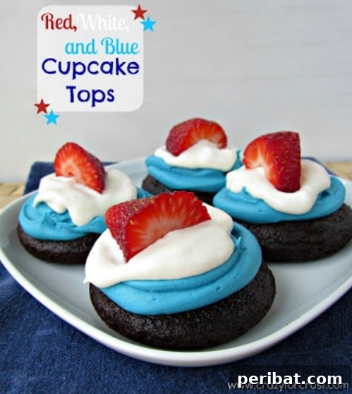 Savoring Freedom Delectable Fourth of July Desserts 38 Red White and Blue Cupcake Tops