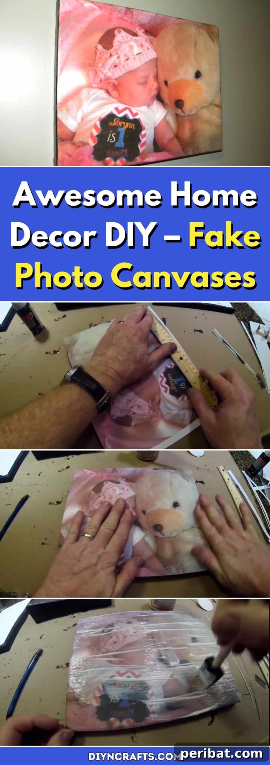 Awesome Home Decor DIY – Fake Photo Canvases pinterest image