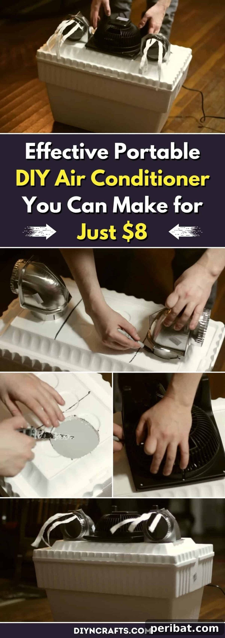 The $8 Portable AC: DIY Cooling That Works 2 Effective Portable DIY Air Conditioner You Can Make for Just $8 pinterest image