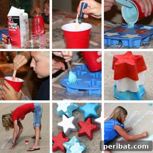 Festive Red, White, and Blue Crafts for an Unforgettable Fourth of July 14 4th of July Sidewalk Chalk