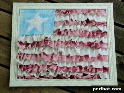 Festive Red, White, and Blue Crafts for an Unforgettable Fourth of July 15 Red White and Blue Burlap Framed Flag