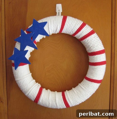 Festive Red, White, and Blue Crafts for an Unforgettable Fourth of July 16 Stars and Stripes Rope Wreath