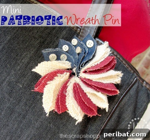 Festive Red, White, and Blue Crafts for an Unforgettable Fourth of July 17 Mini Patriotic Wreath Pin