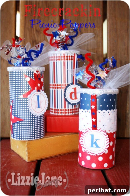 Festive Red, White, and Blue Crafts for an Unforgettable Fourth of July 19 Firecrackin Picnic Poppers