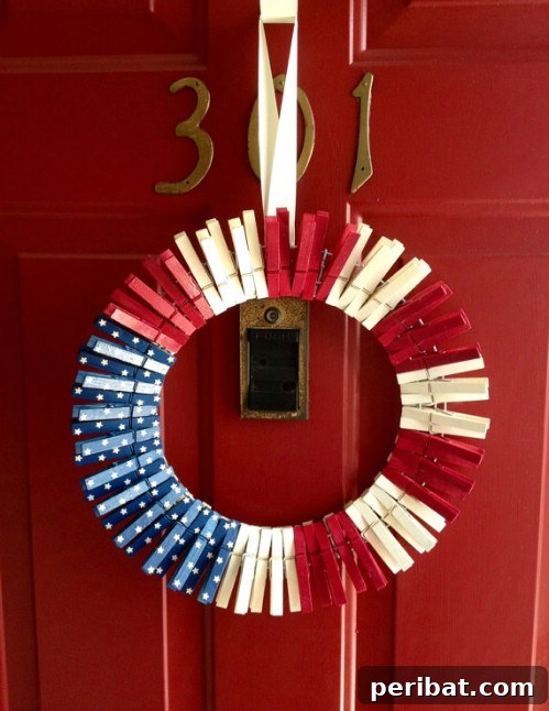 Festive Red, White, and Blue Crafts for an Unforgettable Fourth of July 20 Patriotic Clothespin Wreath