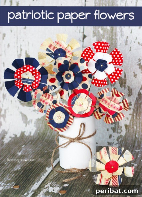 Festive Red, White, and Blue Crafts for an Unforgettable Fourth of July 3 Patriotic Paper Flowers