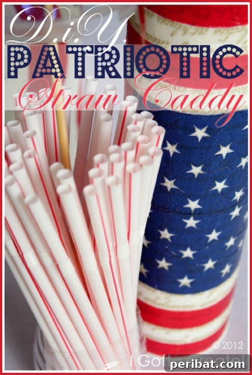 Festive Red, White, and Blue Crafts for an Unforgettable Fourth of July 21 Star Spangled Straw Caddy