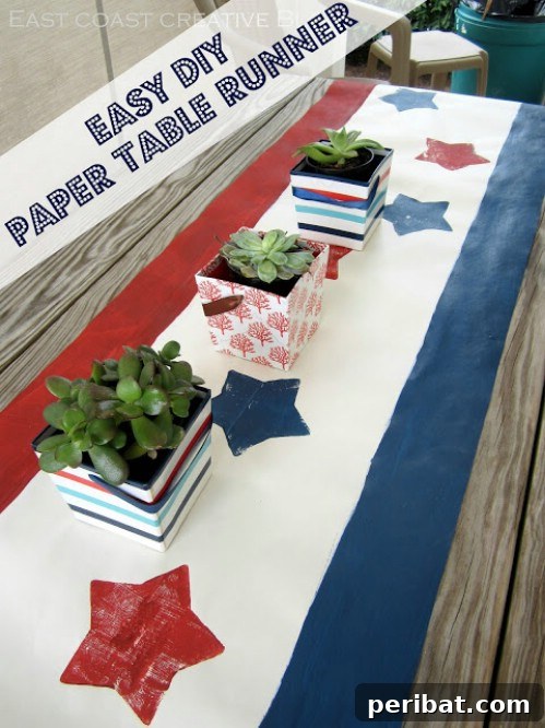 Festive Red, White, and Blue Crafts for an Unforgettable Fourth of July 31 Paper Table Runner
