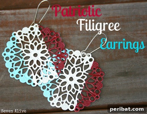 Festive Red, White, and Blue Crafts for an Unforgettable Fourth of July 39 Patriotic Filigree Earrings