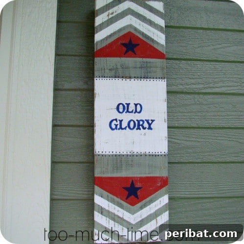 Festive Red, White, and Blue Crafts for an Unforgettable Fourth of July 42 Rustic Old Glory Sign