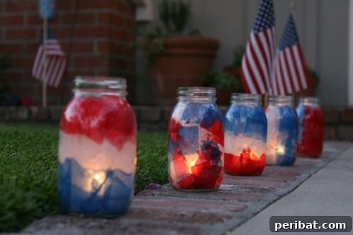 Festive Red, White, and Blue Crafts for an Unforgettable Fourth of July 7 Mason Jar Luminaries