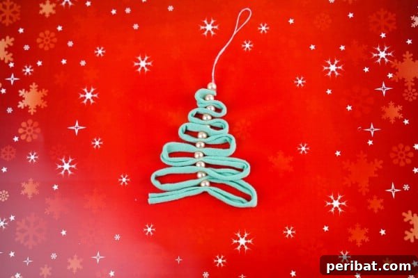 Ribbon and Pearl Handmade Christmas Ornaments