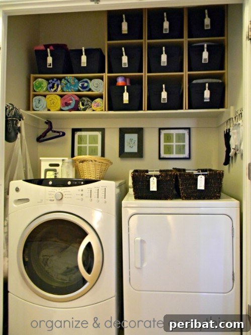 Unlock Your Laundry Room's Potential: 30 Ingenious Storage & Organization Ideas 17 Labeled Canvas Baskets