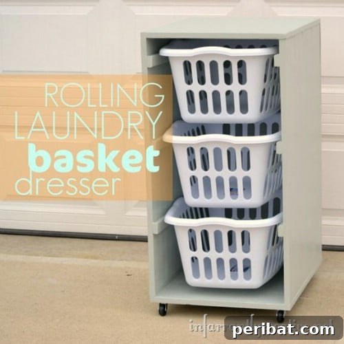 Unlock Your Laundry Room's Potential: 30 Ingenious Storage & Organization Ideas 3 Rolling Laundry Basket Dresser