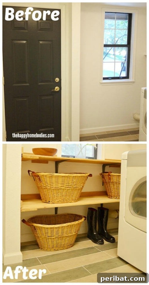 Unlock Your Laundry Room's Potential: 30 Ingenious Storage & Organization Ideas 23 DIY Storage Shelves