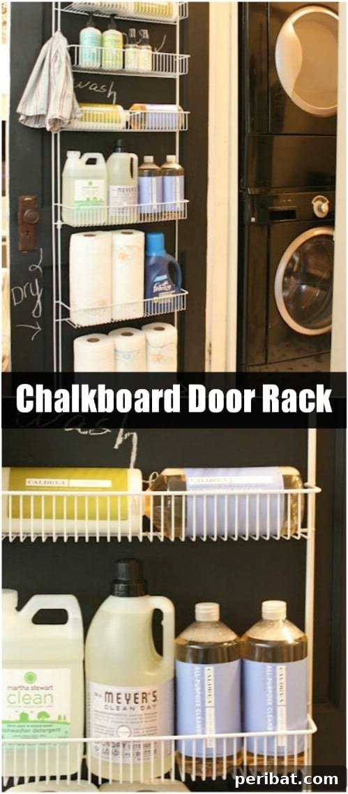 Unlock Your Laundry Room's Potential: 30 Ingenious Storage & Organization Ideas 6 Chalkboard Door Rack