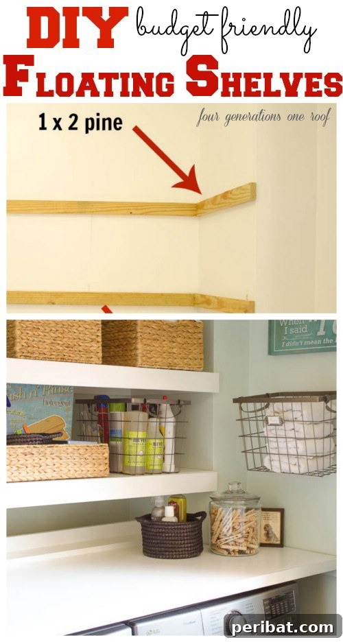 Unlock Your Laundry Room's Potential: 30 Ingenious Storage & Organization Ideas 8 DIY Floating Shelves