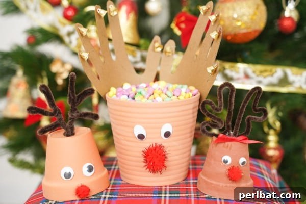DIY Clay Pot Reindeer Christmas Decorations