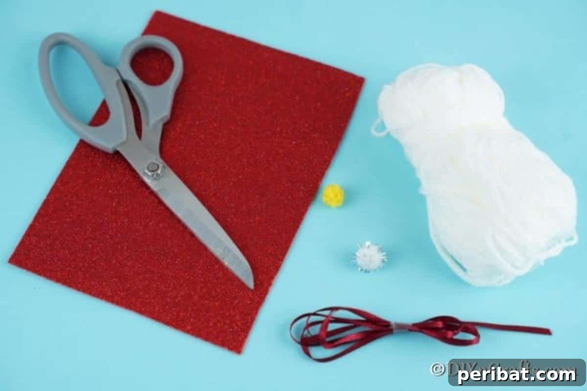 Cozy Pom-Pom Gnomes: Whimsical Holiday Tree Charms 6 Supplies needed for making a Christmas gnome ornament