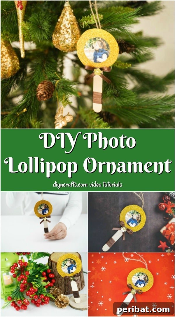 Lollipop Photo Ornament Footer Decoration