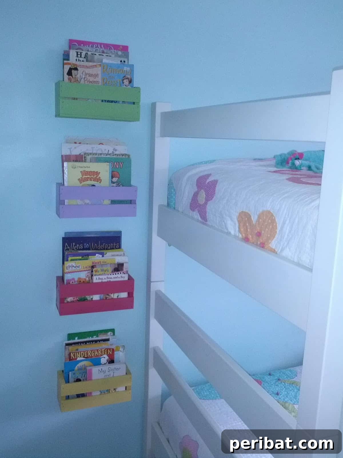 Repurposed Wooden Crate Bookshelves