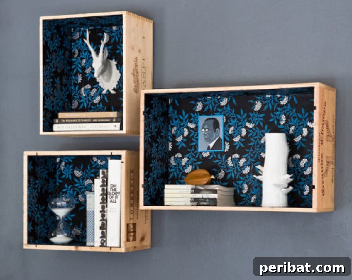 Wine Crate Hanging Bookshelves