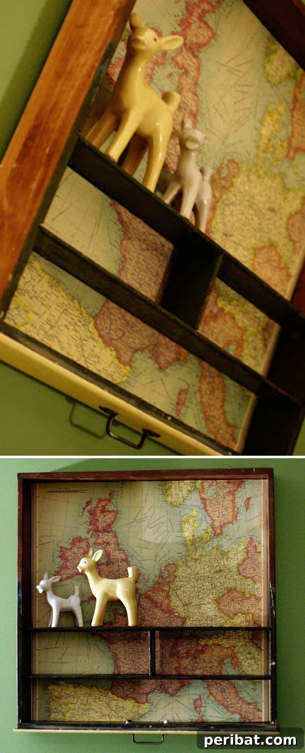 Repurposed Drawer Bookshelves