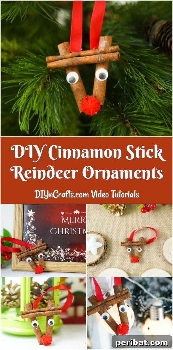 Cinnamon stick reindeer ornament for Christmas crafts