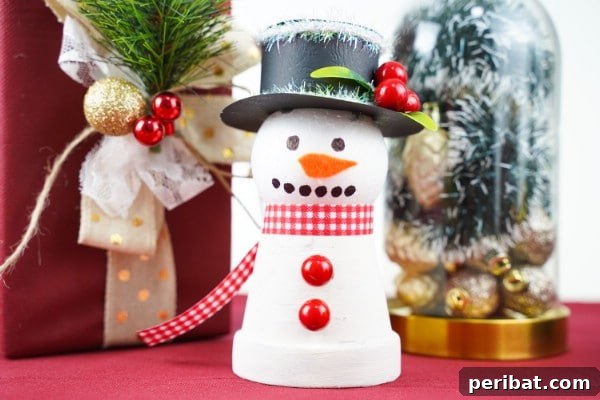 Easy DIY Christmas Snowman Decor from Clay Pot