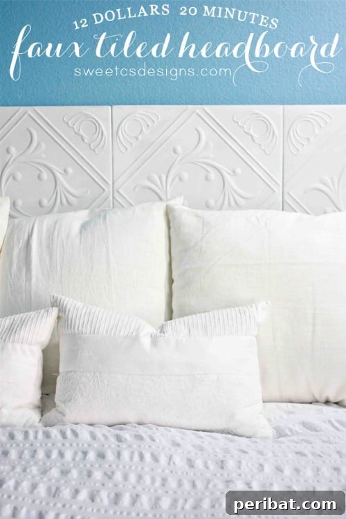 DIY Faux Tiled Headboard