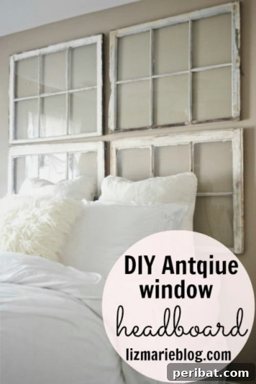 Vintage Antique Window Headboard