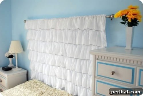 DIY Ruffled Fabric Headboard