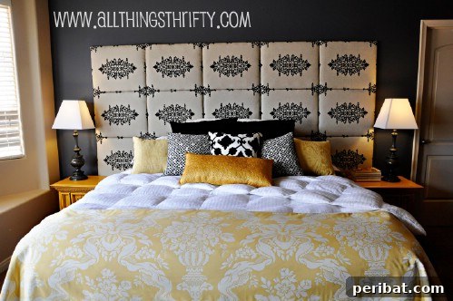 DIY Quilted Fabric Headboard