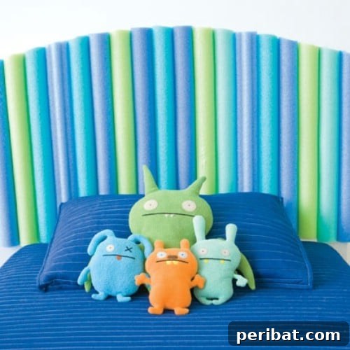 DIY Pool Noodle Headboard for Kids