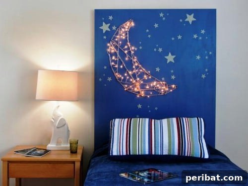 Kids Headboard with Built-In Nightlights