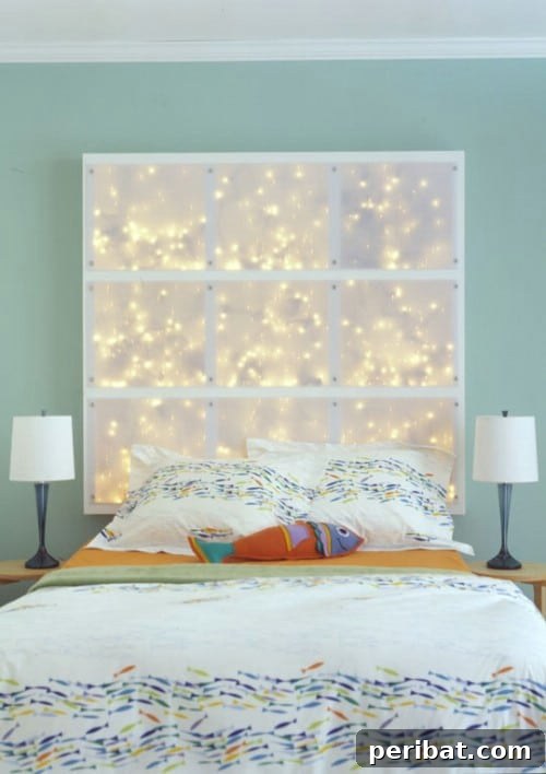 Starry Window Headboard with LED Lights