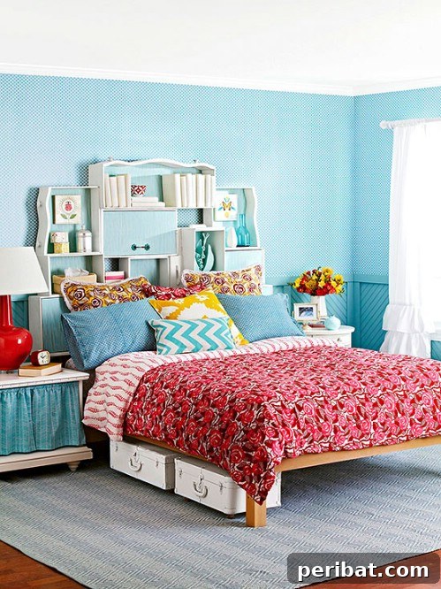 DIY Storage Headboard with Repurposed Drawers