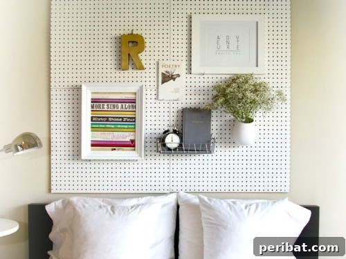 DIY Pegboard Headboard with Storage