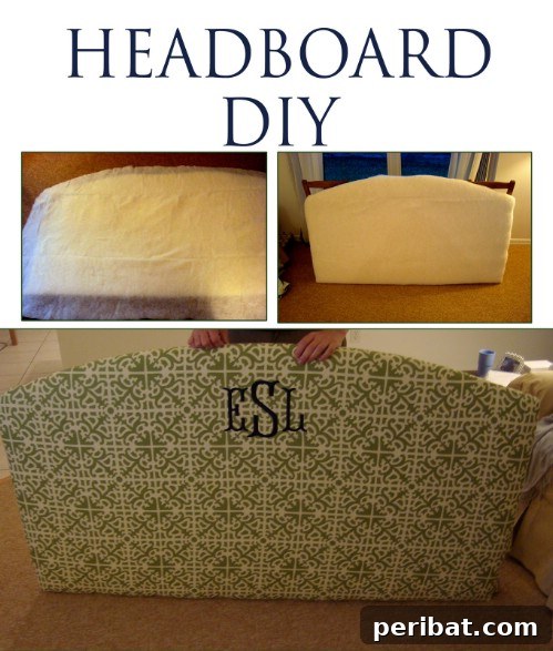 Custom Monogrammed Fabric Headboard