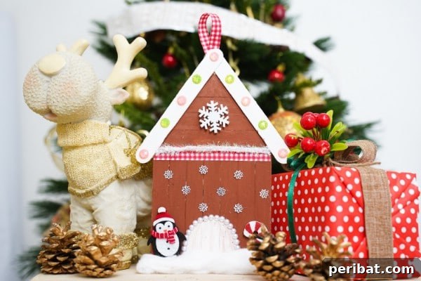 Charming Craft Stick Gingerbread House Ornament