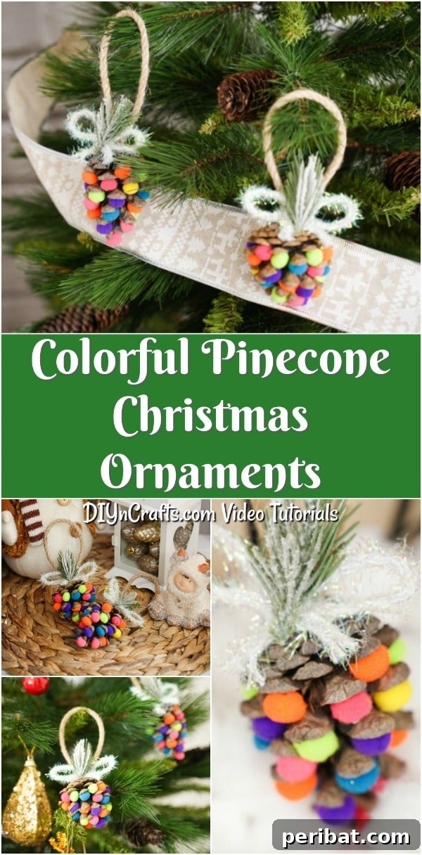 Vibrant Pinecone Christmas Decorations 17 A festive image depicting the spirit of DIY Christmas crafting with pinecones.