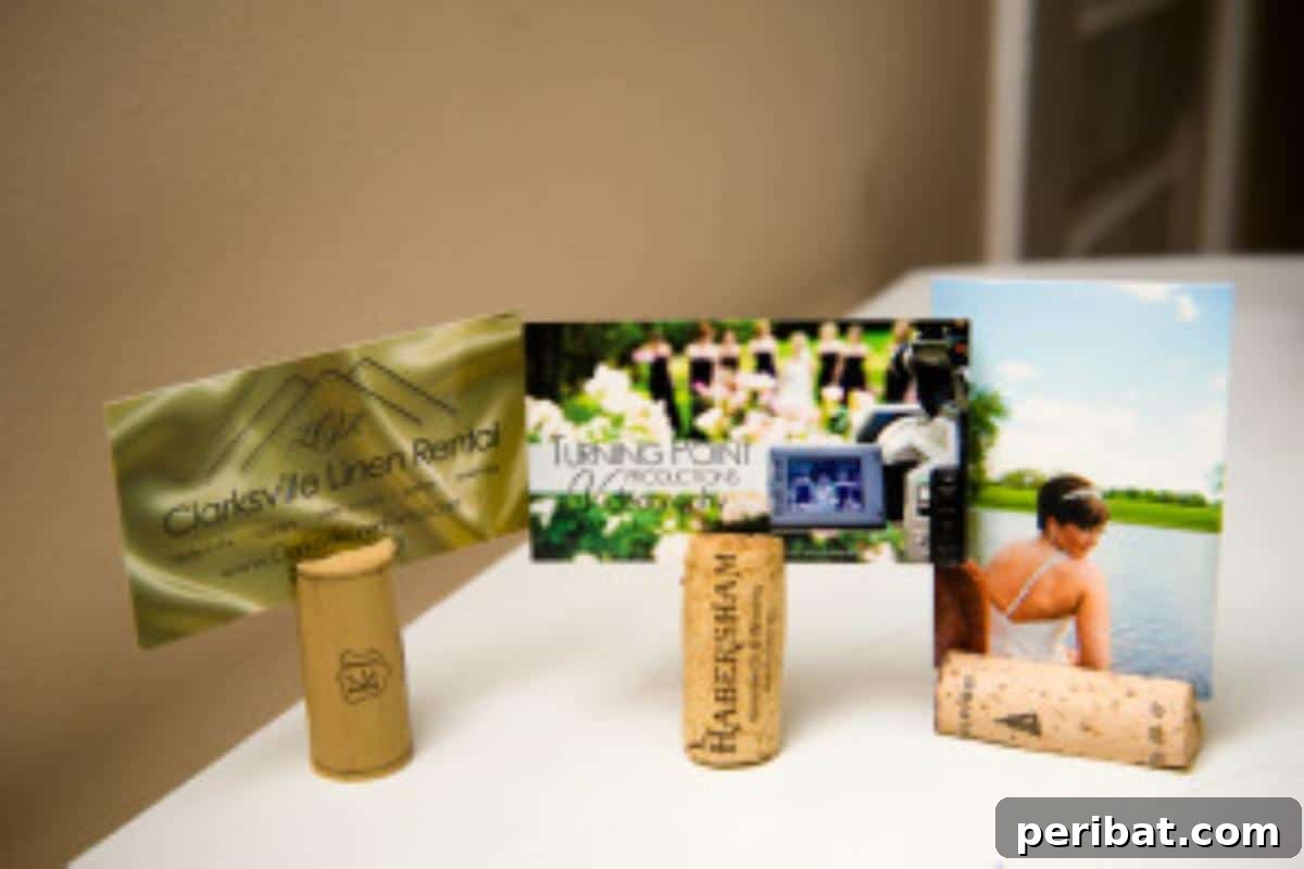 Uncork Your Creativity with DIY Wine Cork Projects 22 Place card holders made from wine corks with slits for cards