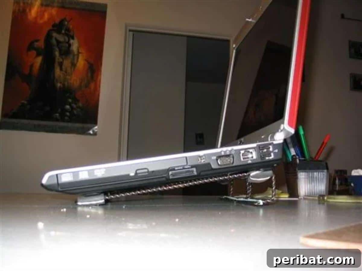 DIY laptop stand made from Dollar Store display easels