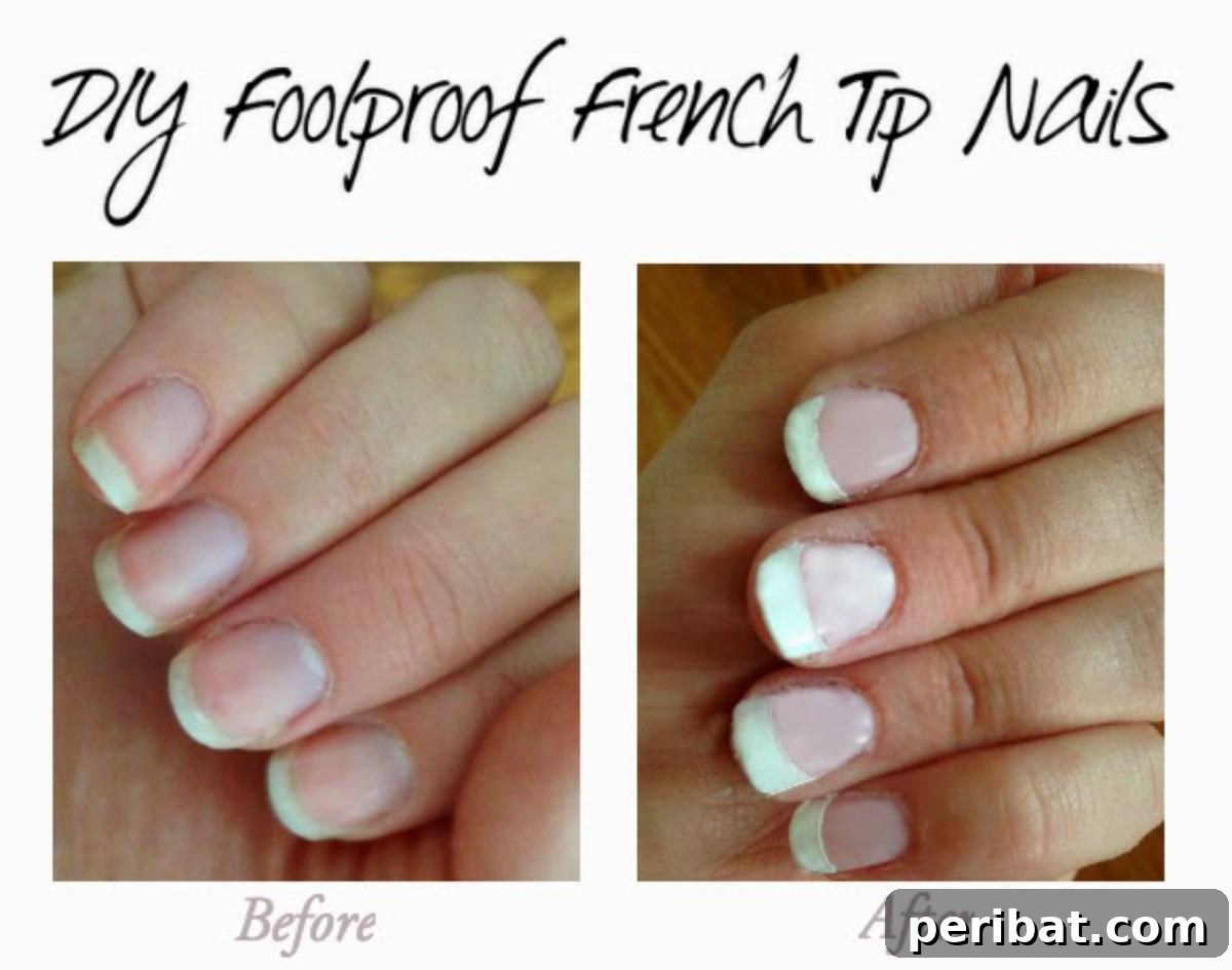 French nail tip stencils created using Dollar Store garage sale stickers