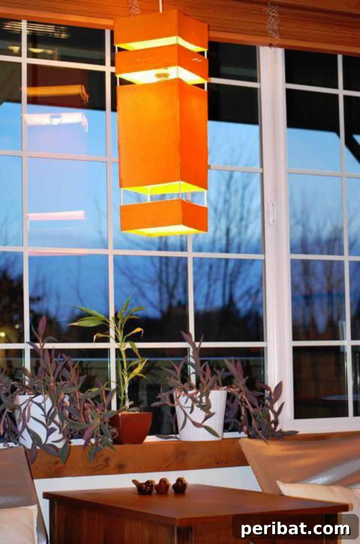 DIY Japanese Lanterns crafted from manila envelopes and bamboo skewers